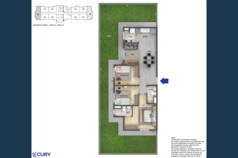 Nova Norte Ginga Planta 3 quartos Graden